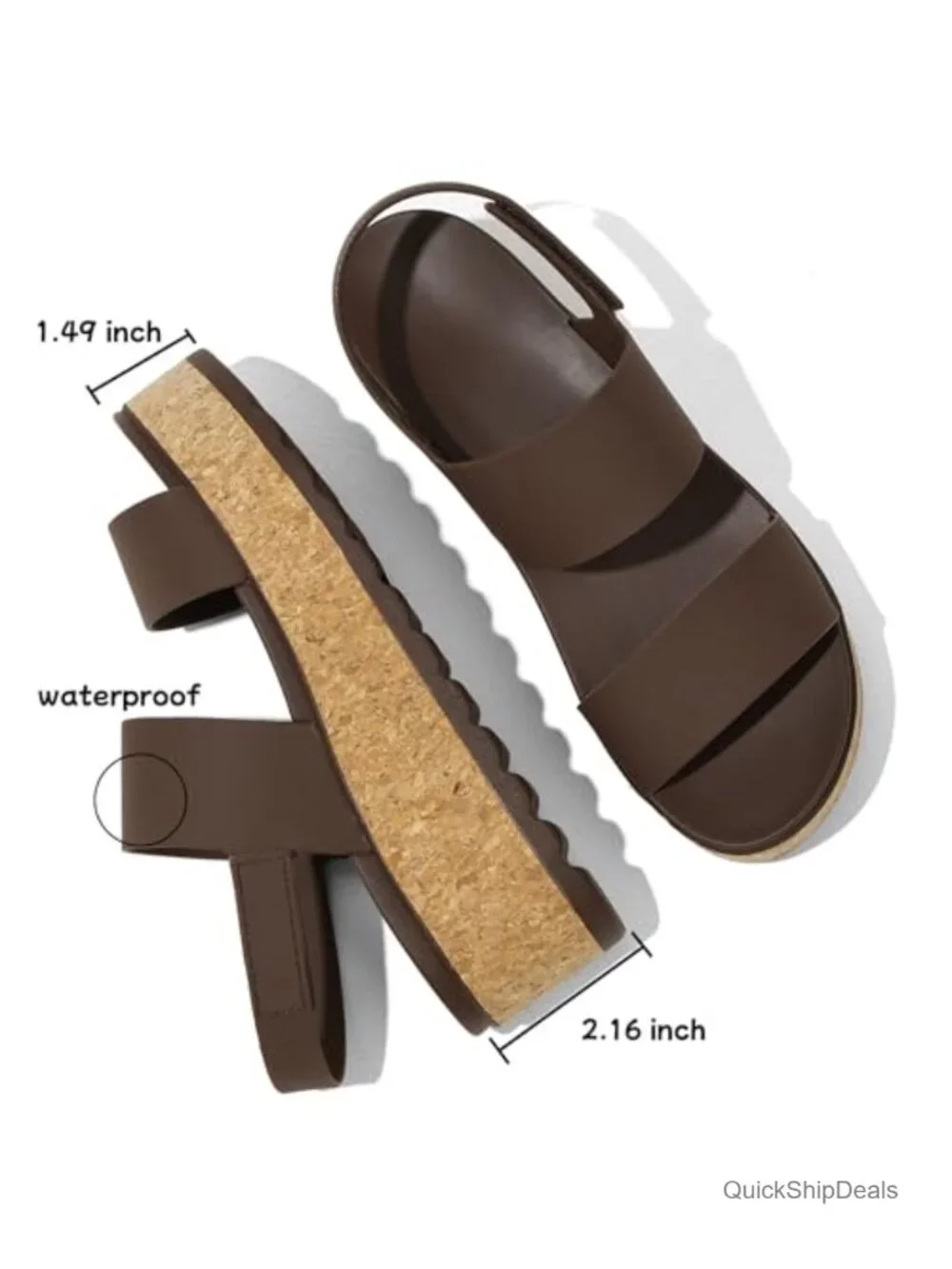 Women's Platform Wedge Cork Sandals Chunky Lug Sole EVA Lightweight Summer